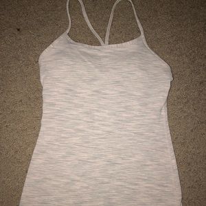 Silver Lululemon Power Y athletic top